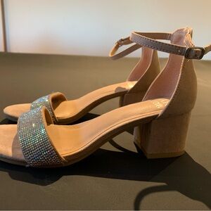 Elegant Tan Block Heel Sandals